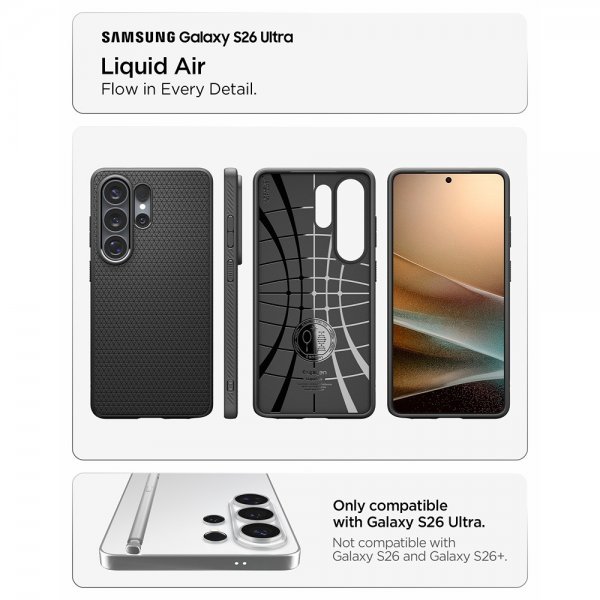 Spigen Samsung Galaxy S26 Ultra Kuori Liquid Air Mattamusta