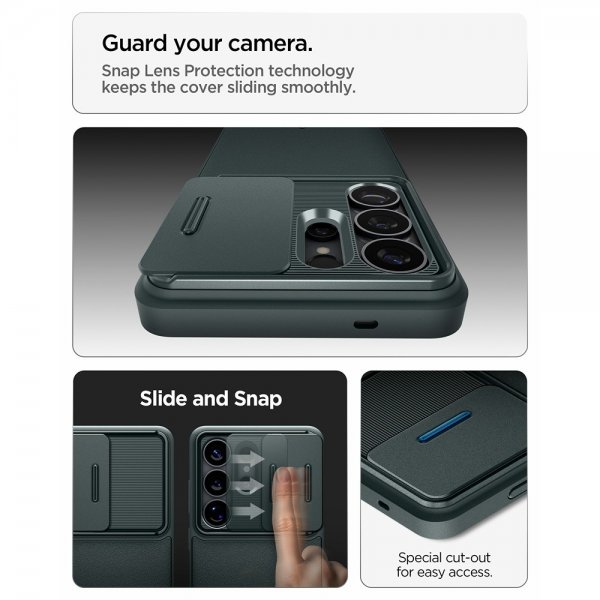 Spigen Samsung Galaxy S26 Ultra Optik Armor Abyss Green -suojakuori