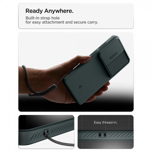 Spigen Samsung Galaxy S26 Ultra Optik Armor Abyss Green -suojakuori