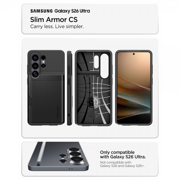 Spigen Samsung Galaxy S26 Ultra Kuori Slim Armor CS Musta