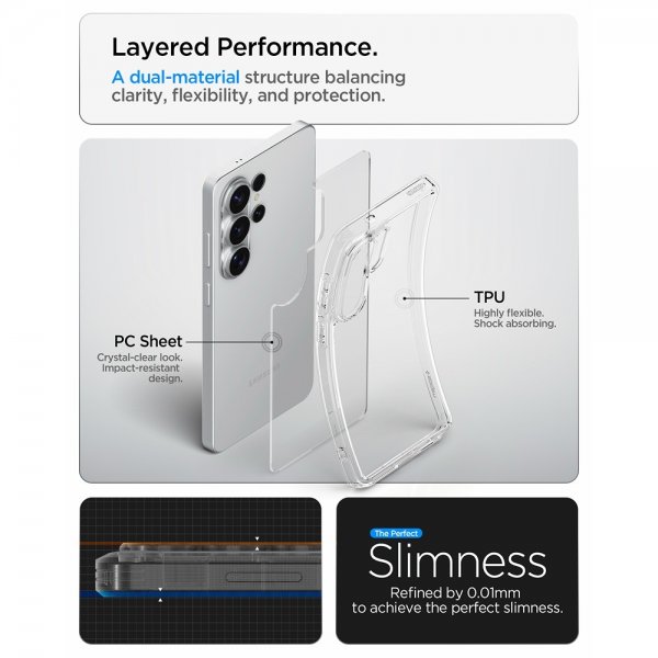 Spigen Samsung Galaxy S26 Ultra Kuori Ultra Hybrid Crystal Clear