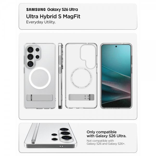 Spigen Samsung Galaxy S26 Ultra Kuori Ultra Hybrid S MagFit Clear White