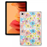 Samsung Galaxy Tab A7 -kuori, jossa värikkäitä norsuja
