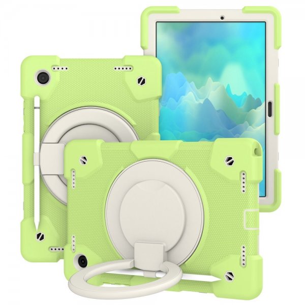 Samsung Galaxy Tab A8 Kuori hihnalla, jalustatoiminnolla, vaaleanvihreä