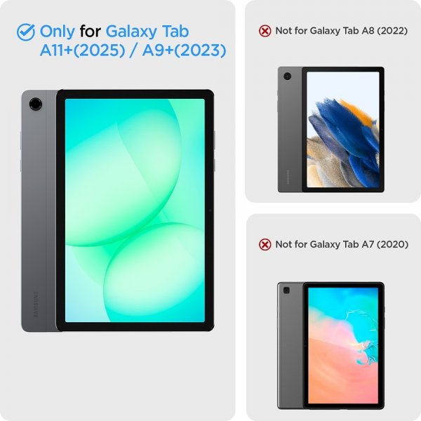 Spigen Samsung Galaxy Tab A9 Plus/Tab A11 Plus suojakotelo Smart Fold, musta