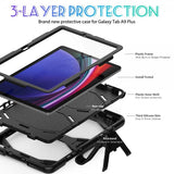 Samsung Galaxy Tab A9 Plus/Tab A11 Plus Kuori Heavy Duty Armor Musta