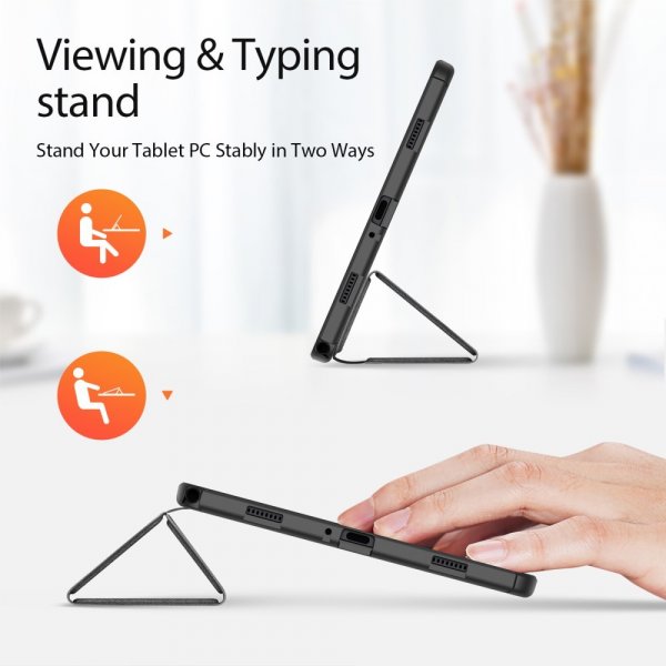 Dux Ducis Samsung Galaxy Tab A9 Plus -kotelo, DOMO-sarja, musta