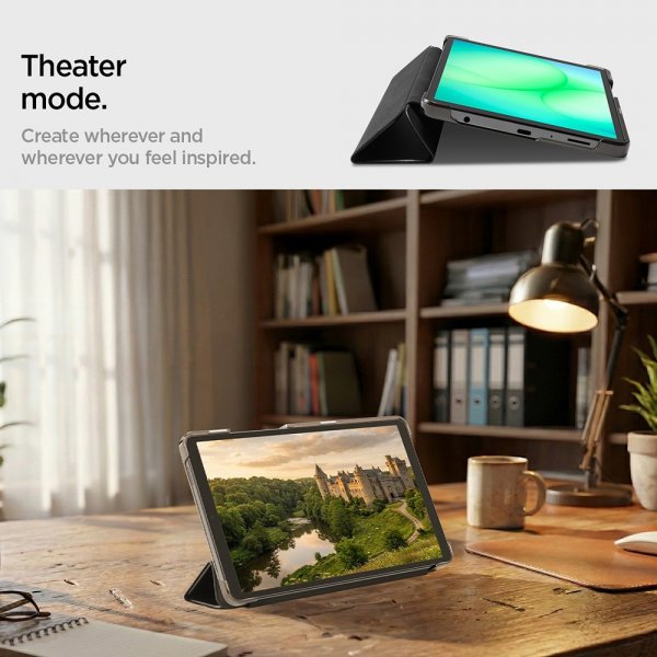 Spigen Samsung Galaxy Tab A9/Tab A11 -kotelo Smart Fold, musta