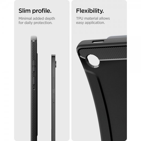 Spigen Samsung Galaxy Tab A9/Tab A11 Suojakuori Rugged Armor Mattamusta