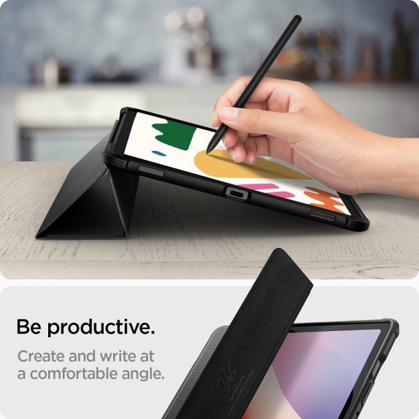 Spigen Samsung Galaxy Tab S10 FE Rugged Armor Pro -suojakuori, mattamusta