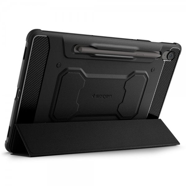 Spigen Samsung Galaxy Tab S10 FE Rugged Armor Pro -suojakuori, mattamusta