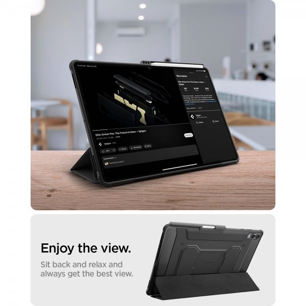 Spigen Samsung Galaxy Tab S11 Ultra -suojakuori Rugged Armor Pro Matte Black