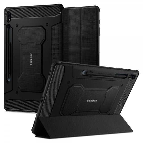 Spigen Samsung Galaxy Tab S7 Plus/Galaxy Tab S8 Plus -kotelo, Rugged Armor Pro, musta