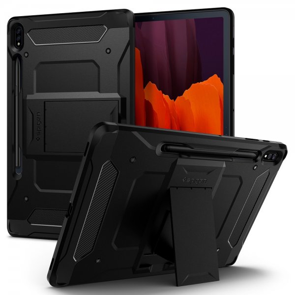 Spigen Samsung Galaxy Tab S7 Plus/Tab S8 Plus -suojakotelo Tough Armor Pro, musta