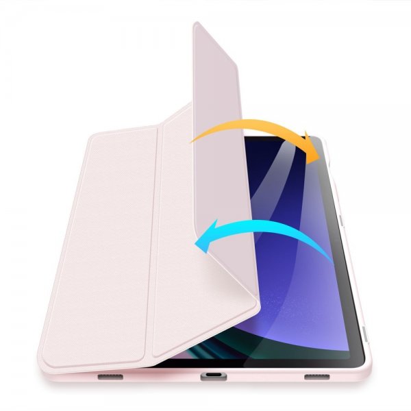 Dux Ducis Samsung Galaxy Tab S9 FE -kotelo, TOBY-sarja, vaaleanpunainen
