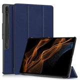 Samsung Galaxy Tab S9 Ultra -suojakotelo, kolmiosainen, sininen