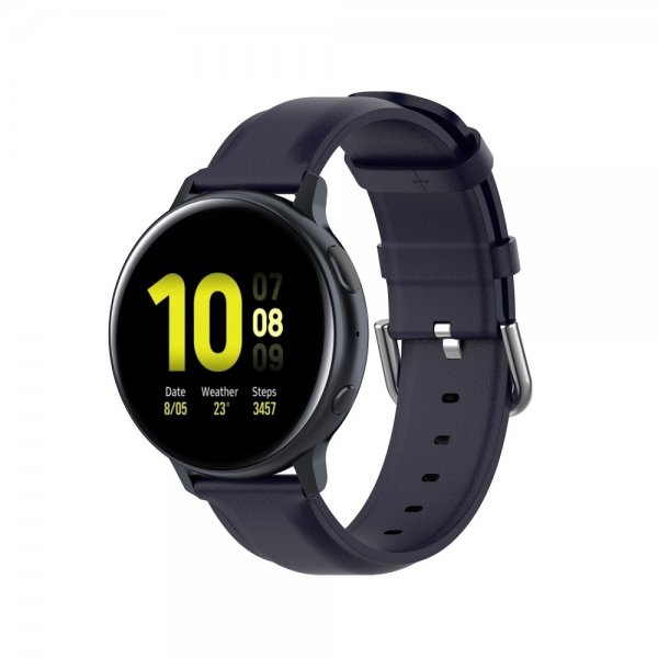 Samsung Galaxy Watch 20mm Ranneke Aitoa Nahkaa Sininen