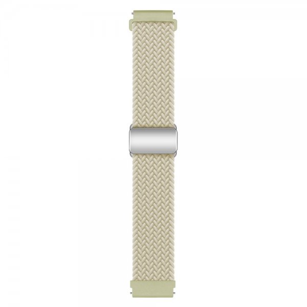 Samsung Galaxy Watch 20mm Ranneke Punottu Nylon Luonnonvalkoinen