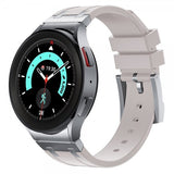 Samsung Galaxy Watch 20mm silikoniranneke, hopeasolki, beige