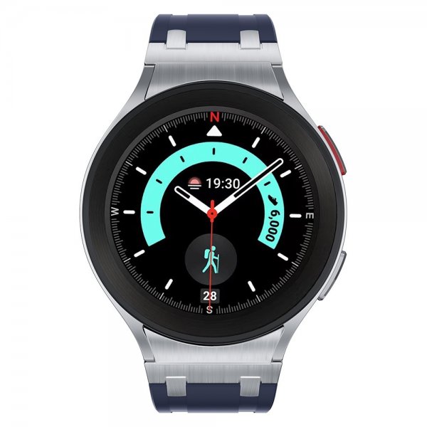 Samsung Galaxy Watch 20 mm ranneke silikonia, hopeasolki, sininen
