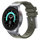 Samsung Galaxy Watch 20 mm Silikoniranneke hopeansoljella, vihreä