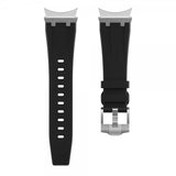 Samsung Galaxy Watch 20mm Silikoniranneke Hopeasolki Musta