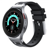Samsung Galaxy Watch 20mm Silikoniranneke Hopeasolki Musta