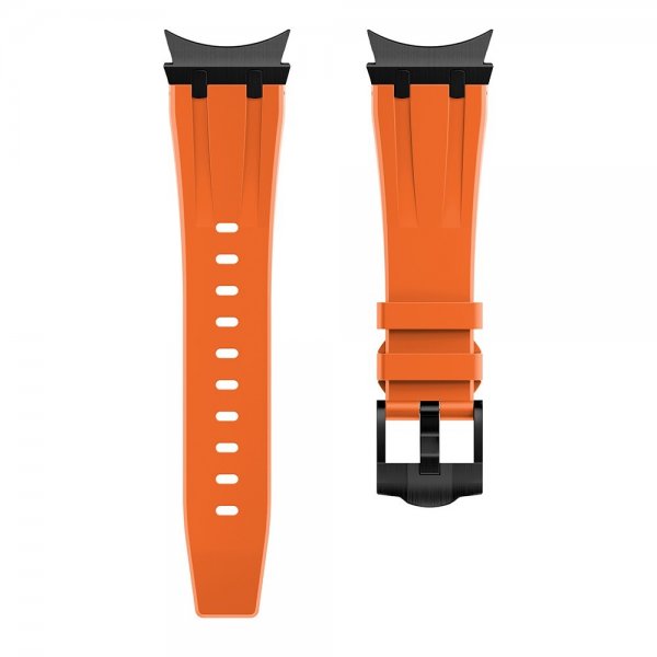 Samsung Galaxy Watch 20 mm Silikoniranneke, musta solki, oranssi
