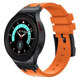 Samsung Galaxy Watch 20 mm Silikoniranneke, musta solki, oranssi