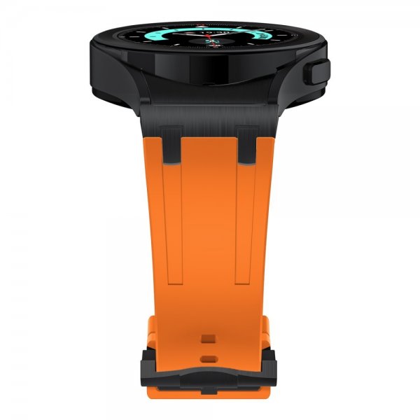 Samsung Galaxy Watch 20 mm Silikoniranneke, musta solki, oranssi