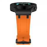 Samsung Galaxy Watch 20 mm Silikoniranneke, musta solki, oranssi