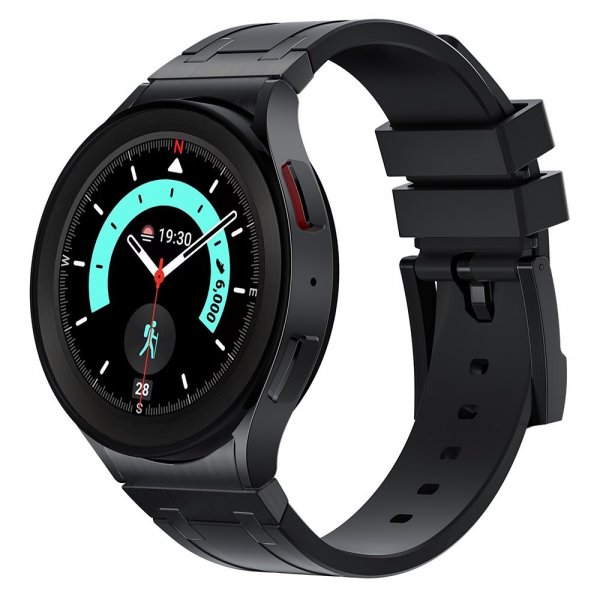 Samsung Galaxy Watch 20mm Silikoniranneke, musta, musta solki