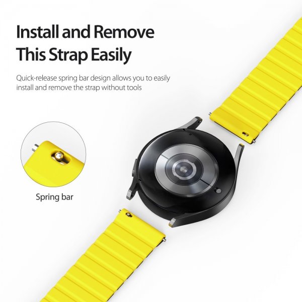 Dux Ducis Samsung Galaxy Watch 20mm ranneke, LD Series, keltainen