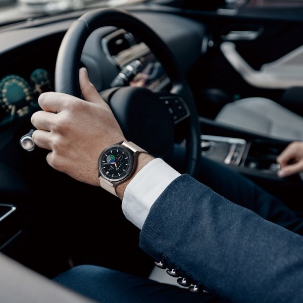Dux Ducis Samsung Galaxy Watch 20mm Milanese-ranneke Starlight Silver