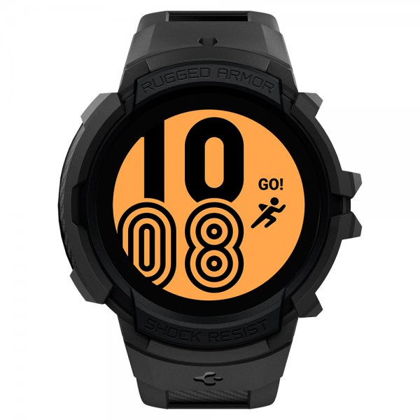 Spigen Samsung Galaxy Watch 4/5 40mm -kuori ja ranneke Rugged Armor Pro Musta