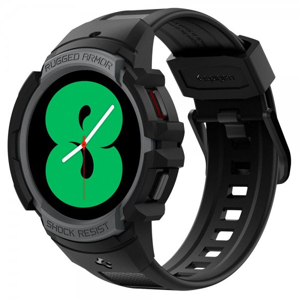 Spigen Samsung Galaxy Watch 4/5 44mm Kuori ja ranneke Rugged Armor Pro Charcoal Gray