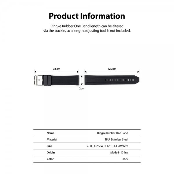 Ringke Samsung Galaxy Watch 20mm Ranneke Rubber One Band, musta