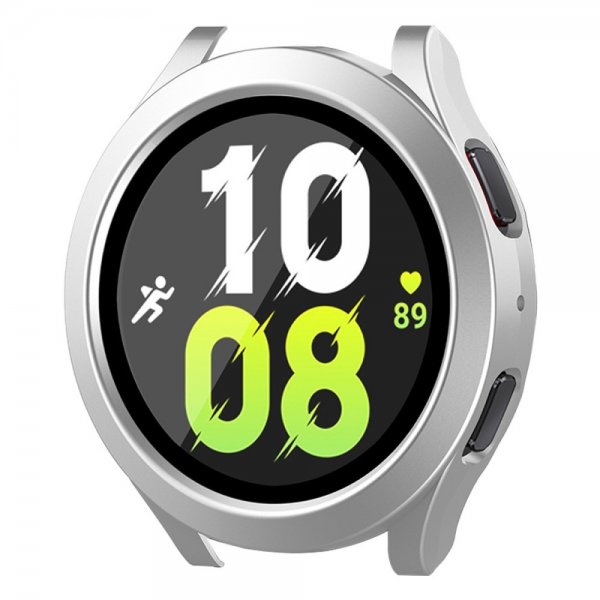 Enkay Samsung Galaxy Watch 4/5 44mm Kuori integroidulla näytönsuojalla hopea