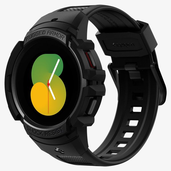 Spigen Samsung Galaxy Watch 4/5 44mm Kuori ja ranneke Rugged Armor Pro Musta