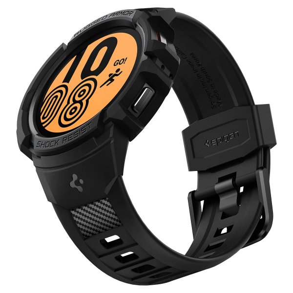 Spigen Samsung Galaxy Watch 4/5 44mm Kuori ja ranneke Rugged Armor Pro Musta