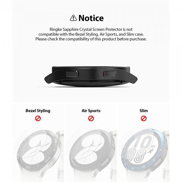 Ringke Samsung Galaxy Watch 4/5 44mm näytönsuoja Sapphire Crystal Screen Protector