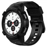 Spigen Samsung Galaxy Watch 4 Classic 42mm Kuori rannekkeella Rugged Armor Pro Musta