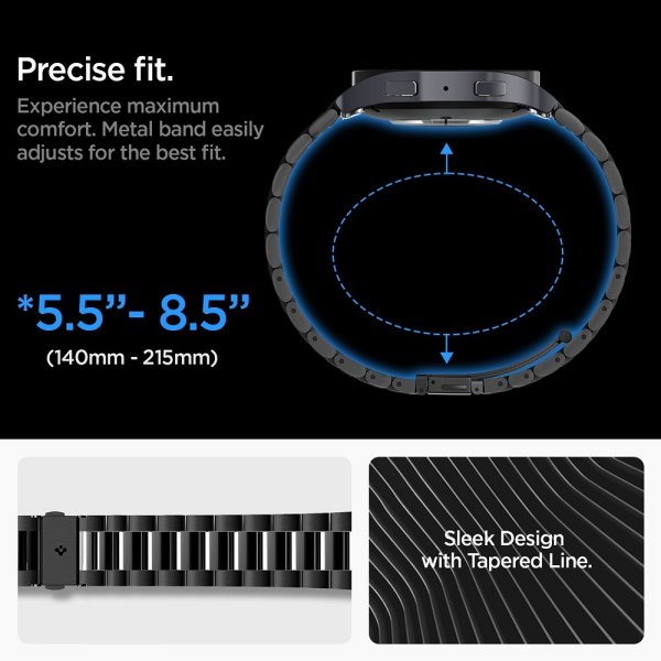 Spigen Samsung Galaxy Watch 6 44mm ranneke Modern Fit 316L musta