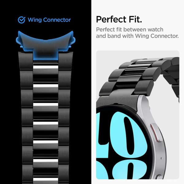 Spigen Samsung Galaxy Watch 6 44mm ranneke Modern Fit 316L musta