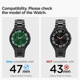 Spigen Samsung Galaxy Watch 6 Classic 47mm ranneke Modern Fit 316L musta