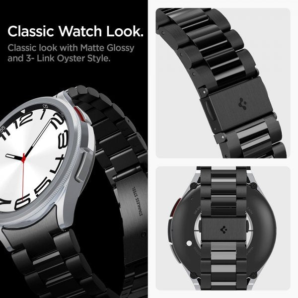 Spigen Samsung Galaxy Watch 6 Classic 47mm ranneke Modern Fit 316L musta