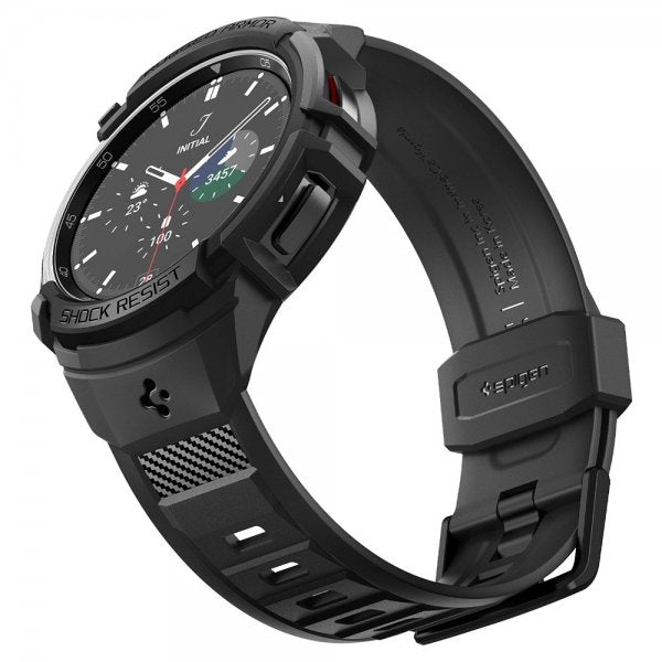 Spigen Samsung Galaxy Watch 6 Classic 47mm Kuori ja ranneke Rugged Armor Pro Musta