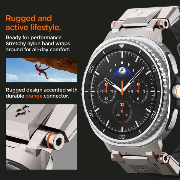 Spigen Samsung Galaxy Watch 8 40/44mm/Classic 46mm -ranneke DuraPro Armor musta