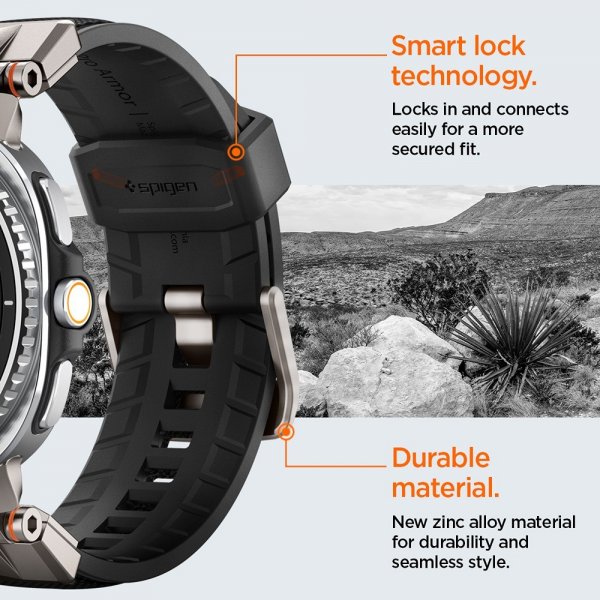 Spigen Samsung Galaxy Watch 8 40/44mm/Classic 46mm -ranneke DuraPro Armor musta