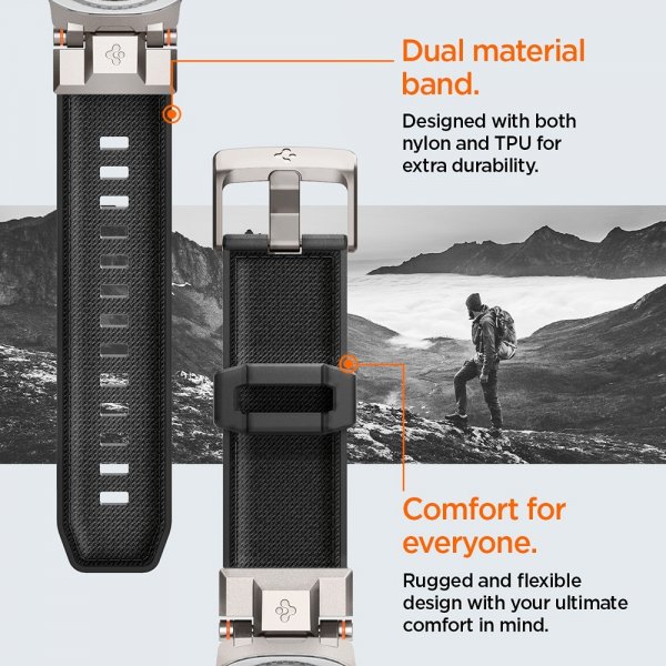 Spigen Samsung Galaxy Watch 8 40/44mm/Classic 46mm -ranneke DuraPro Armor musta